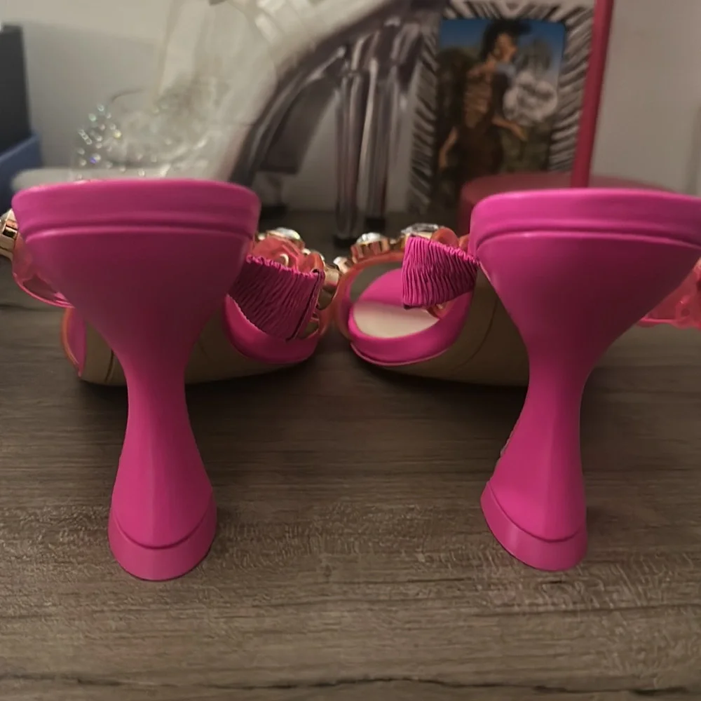 Sophia Webster Neon Fuchsia Ritzy Mid Mule 🩷 - Picture 6 of 9